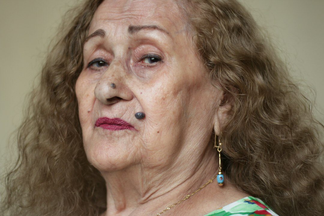 Portrait of an elderly Danish woman smiling